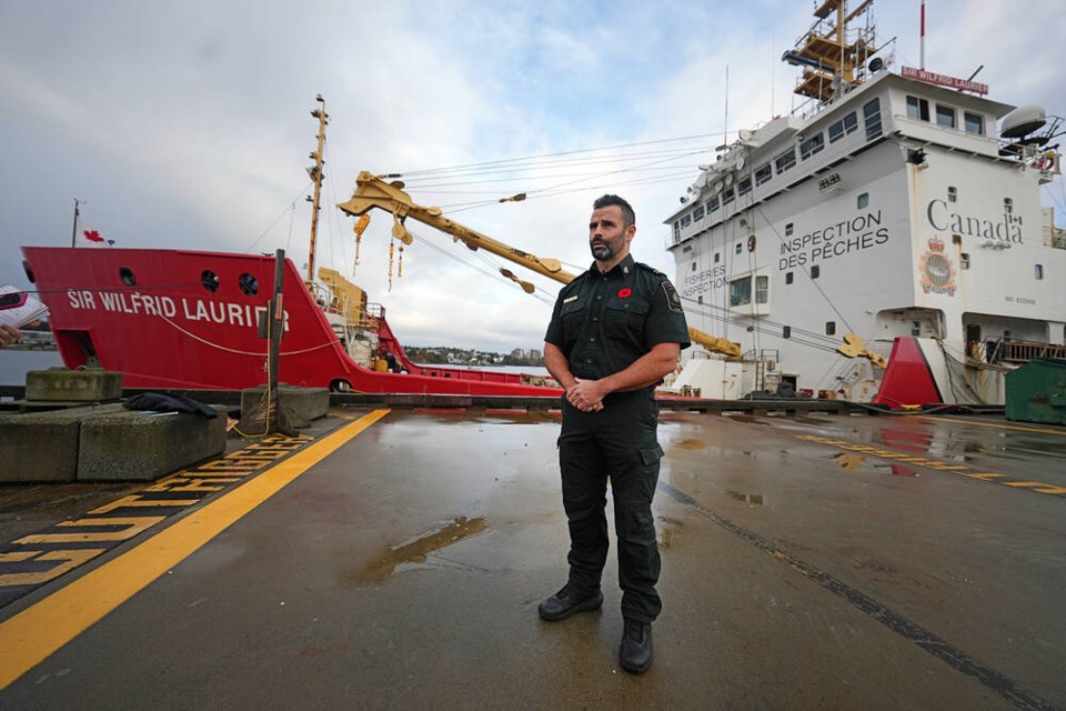 Dustin De Gagne, senior officer with the Department of Fisheries and Oceans International Fisheries Enforcement Unit, said officers encountered multiple cases of illegal shark finning, misreporting of catches, vessel-marking issues and boats not using the required transponders so they can transmit their locations to authorities. ADRIAN LAM, TIMES COLONIST 