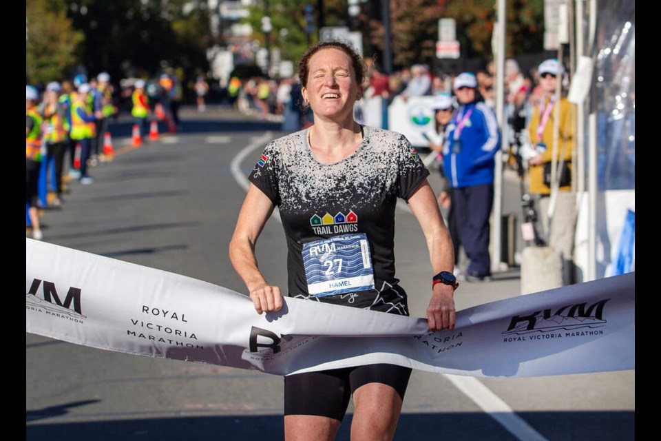 Zoe Hamel was the women’s winner in the Royal Victoria Marathon on Sunday, Oct. 13, 2024, finishing in two hours, 47 minutes, 48 seconds. DARREN STONE, TIMES COLONIST