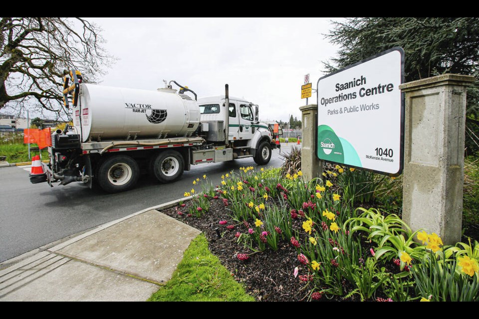 The Saanich Municipal Yard at McKenzie and Borden streets. ADRIAN LAM, TIMES COLONIST 