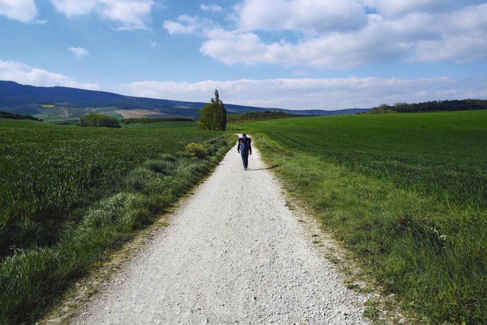 Among Ron Perrier’s favourite journeys was walking the 2,000 kilometres of the Camino de Santiago in Spain. He has also taken long hikes in North America and Asia. ALVARIO BARRIENTOS, AP 