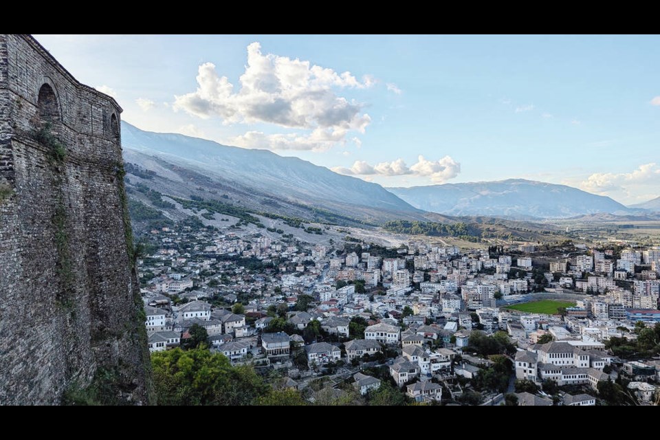 Beautiful Gjirokastër, as seen from the hilltop fortress/prison/citadel that has existed there since the 12th century. DAVID SOVKA 