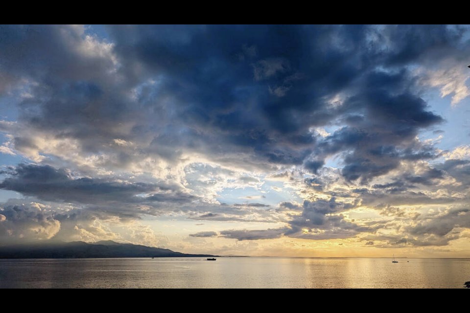 Sunset on the “Albanian Riveria,” the Greek Isle of Corfu in the background. DAVID SOVKA 