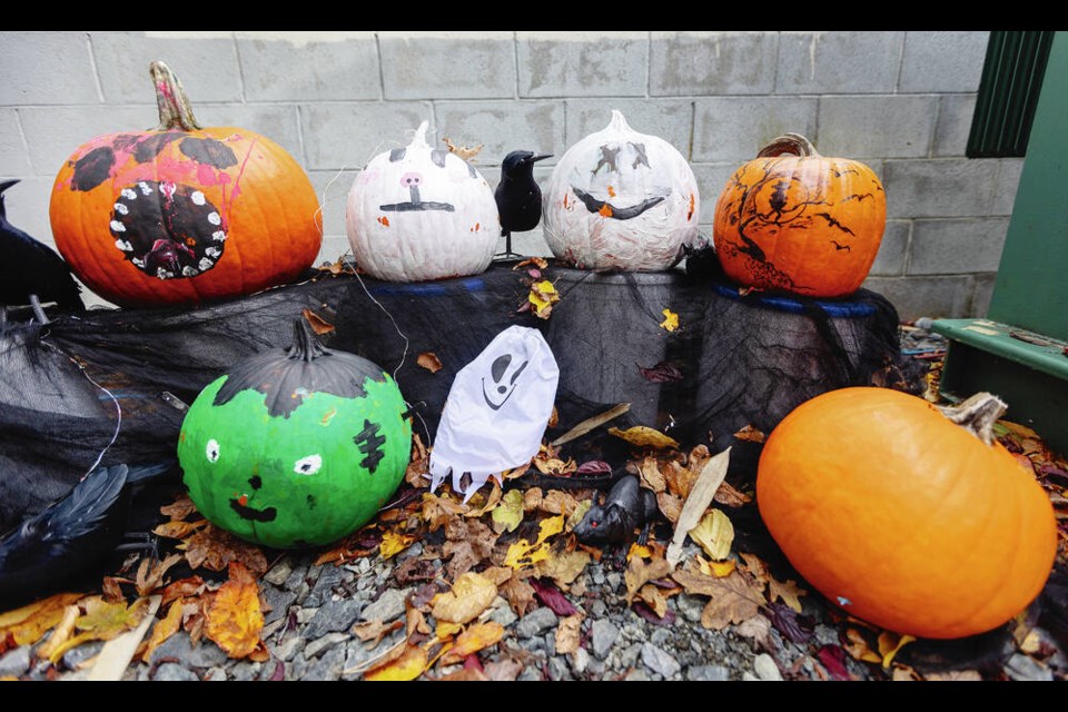 A pumpkin display near Oak Bay Avenue on Thursday. DARREN STONE, TIMES COLONIST 