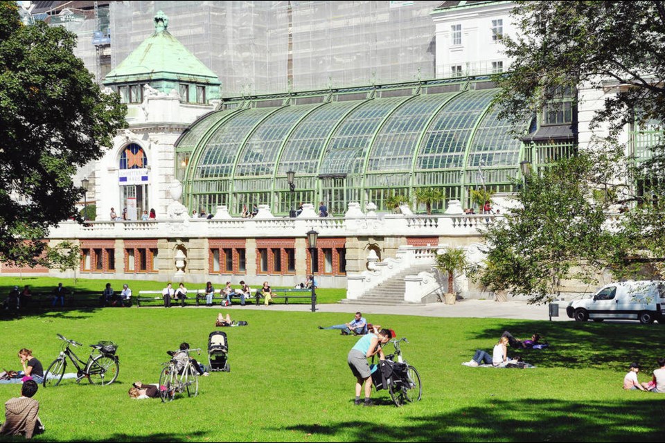 The iron-and-glass pavilion at the Burggarten houses a good restaurant and a small butterfly exhibit. CAMERON HEWITT 