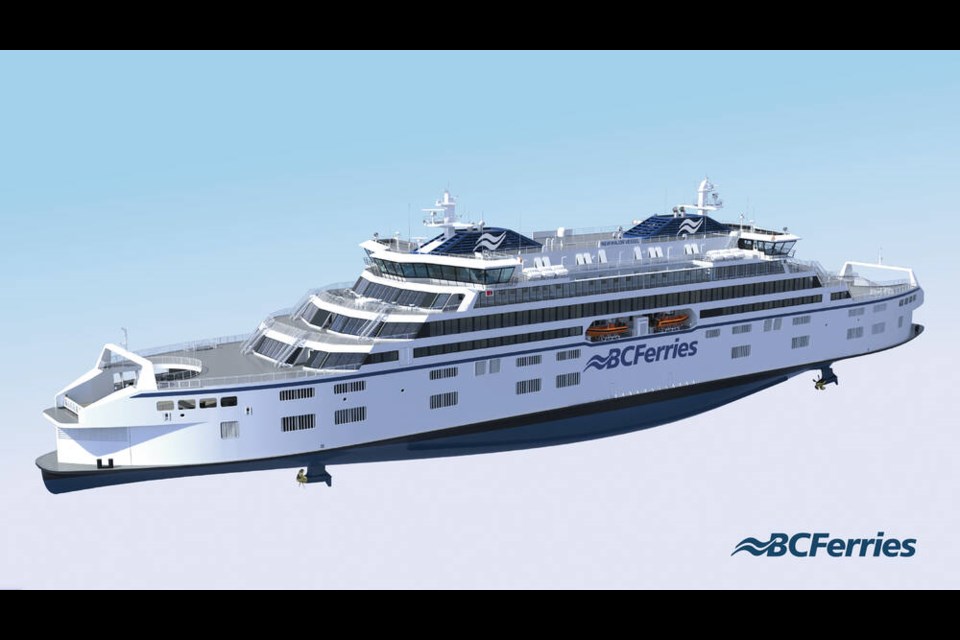 Concept design released in February for new major B.C. Ferries vessels. VIA B.C. FERRIES 