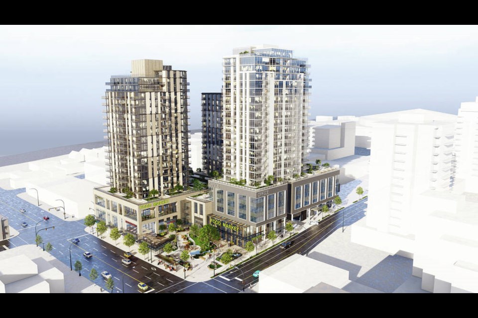 Artist’s rendering of the planned development at 710 Caledonia Ave. and 1961 Douglas St. VIA CHARD DEVELOPMENTS 