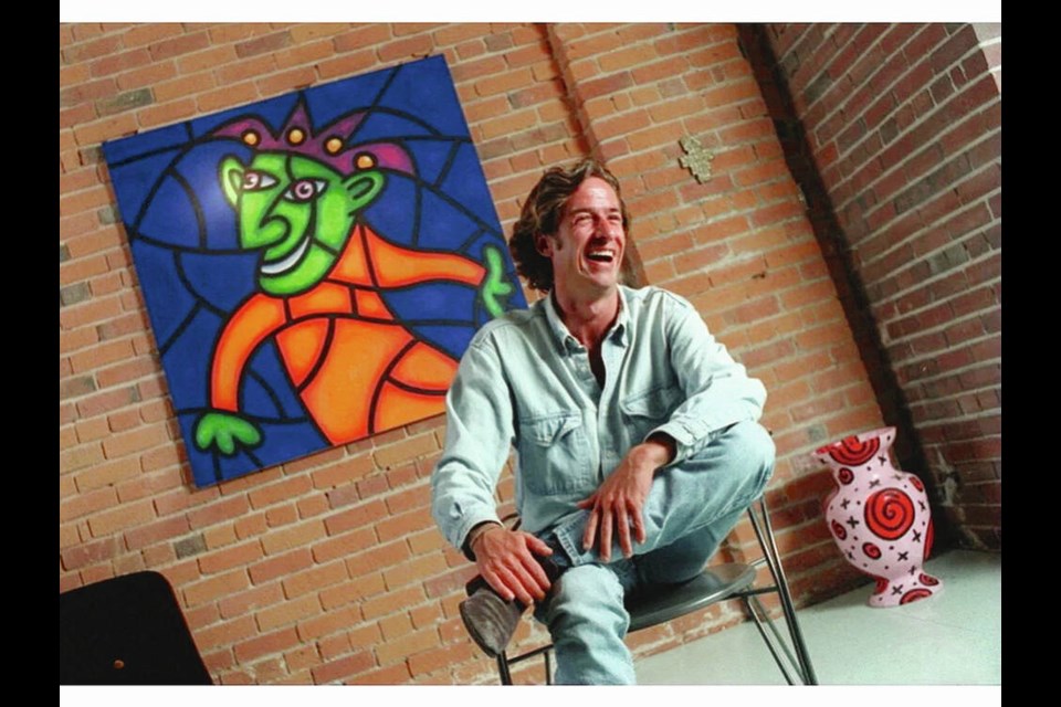 Joe Average in his studio, 1996. ARLEN REDEKOP, THE PROVINCE 