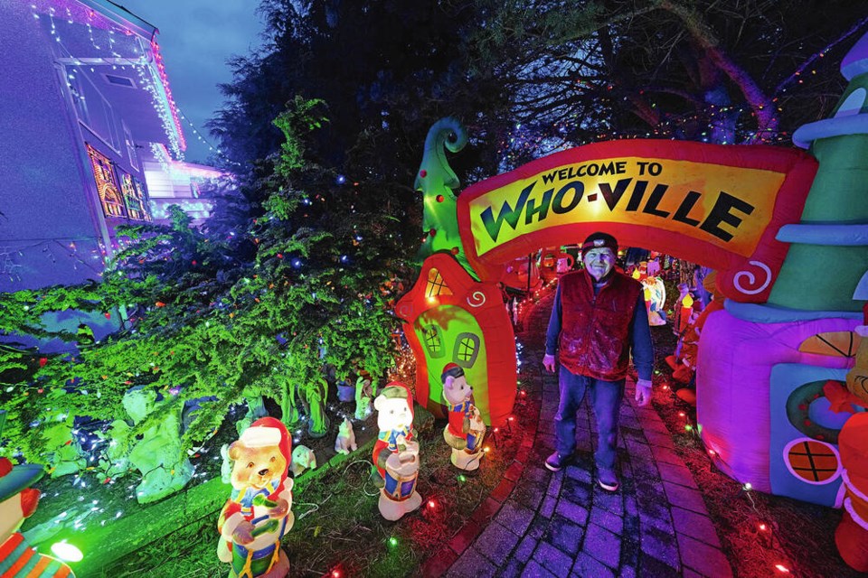 Garfield Ostrander has turned his Esquimalt yard at 783 Hutchinson Ave. into a winter wonderland every Christmas for 30 years. ADRIAN LAM, TIMES COLONIST 