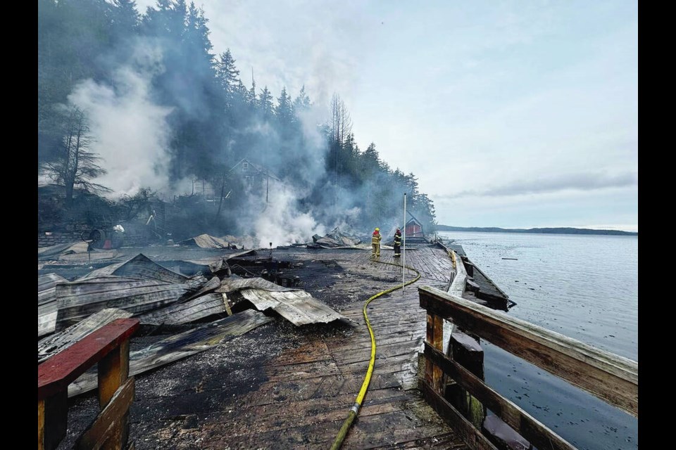 The aftermath of a fire in Telegraph Cove that destroyed businesses and the museum. ALERT BAY FIRE DEPARTMENT 