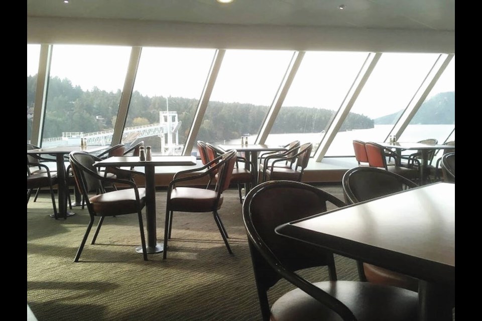 The Pacific Buffet dining room on the saʴý Ferries vessel Coastal Celebration. Depending on customer response, the Coastal Celebration may open a Seascapes Lounge as well, saʴý Ferries said. 