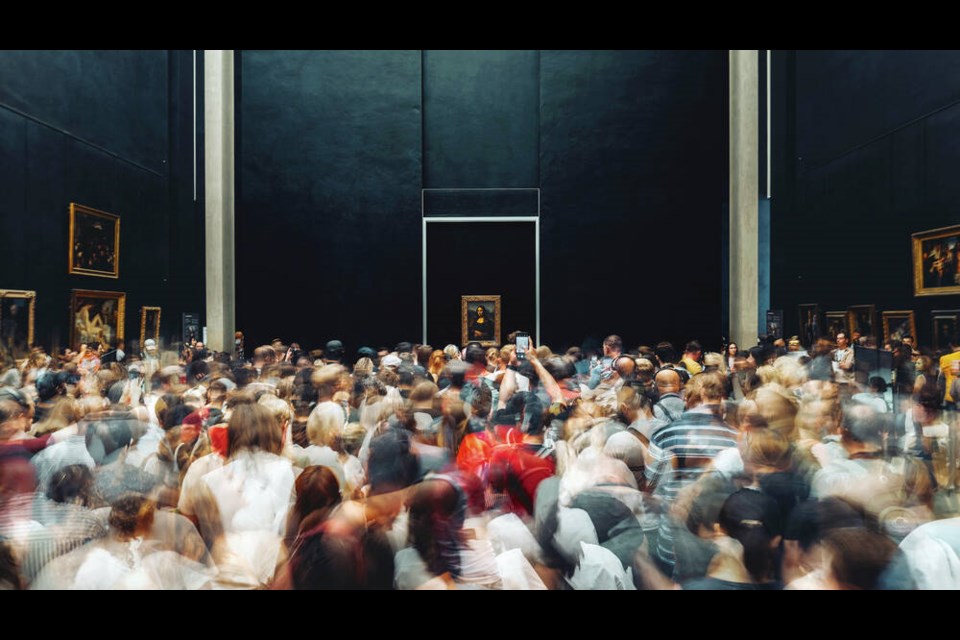 Lee Milliken’s entry in the World Photographic Cup, taken in a room in the Louvre that houses the Mona Lisa. The image was created by stitching together several photographs. COURTESY LEE MILLIKEN 