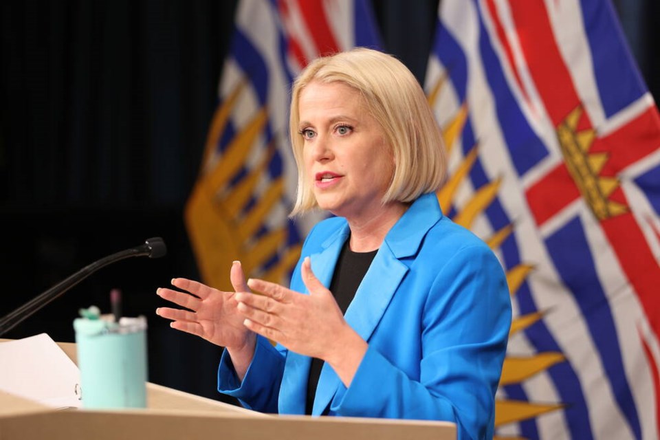 B.C. Education Minister Lisa Beare announces the ­firing of the Greater Victoria School Board at a 
news conference Thursday in Victoria.  DARREN STONE, TIMES COLONIST 