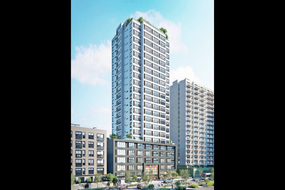 Coun. Stephen Hammond noted the minimum-size standard took shape after council approved a 23-storey rental building at 937 View St. where the 265 rental units will range from 314 to 523 square feet, with the average size expected to be 389 square feet. DHK ARCHITECTS, VIA CITY OF VICTORIA 