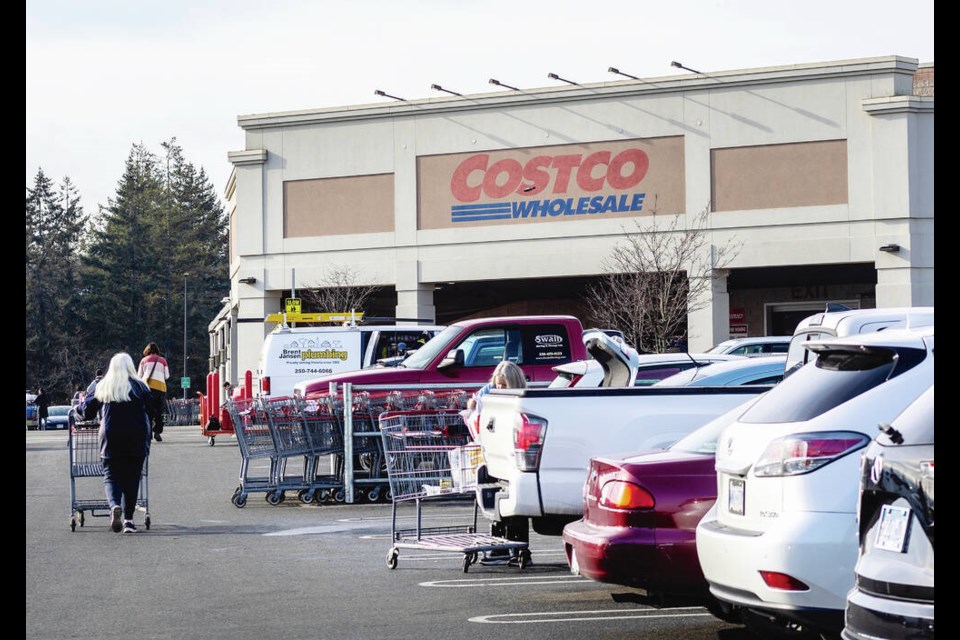 Costco Wholesale entrance in Langford. DARREN STONE, TIMES COLONIST 