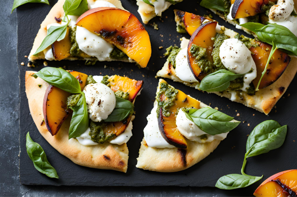 grilled-peach-flat-bread