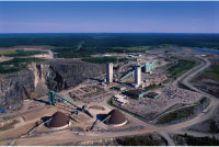 Aerial view of Xstrata Copper Kidd Mine north of Timmins, Ontario