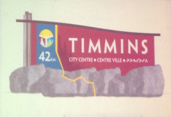 Timmins HWY sign